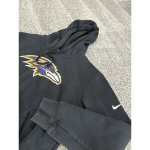 Nike Baltimore Ravens NFL Hoodie Womens Small Black Pullover Sweatshirt Logo